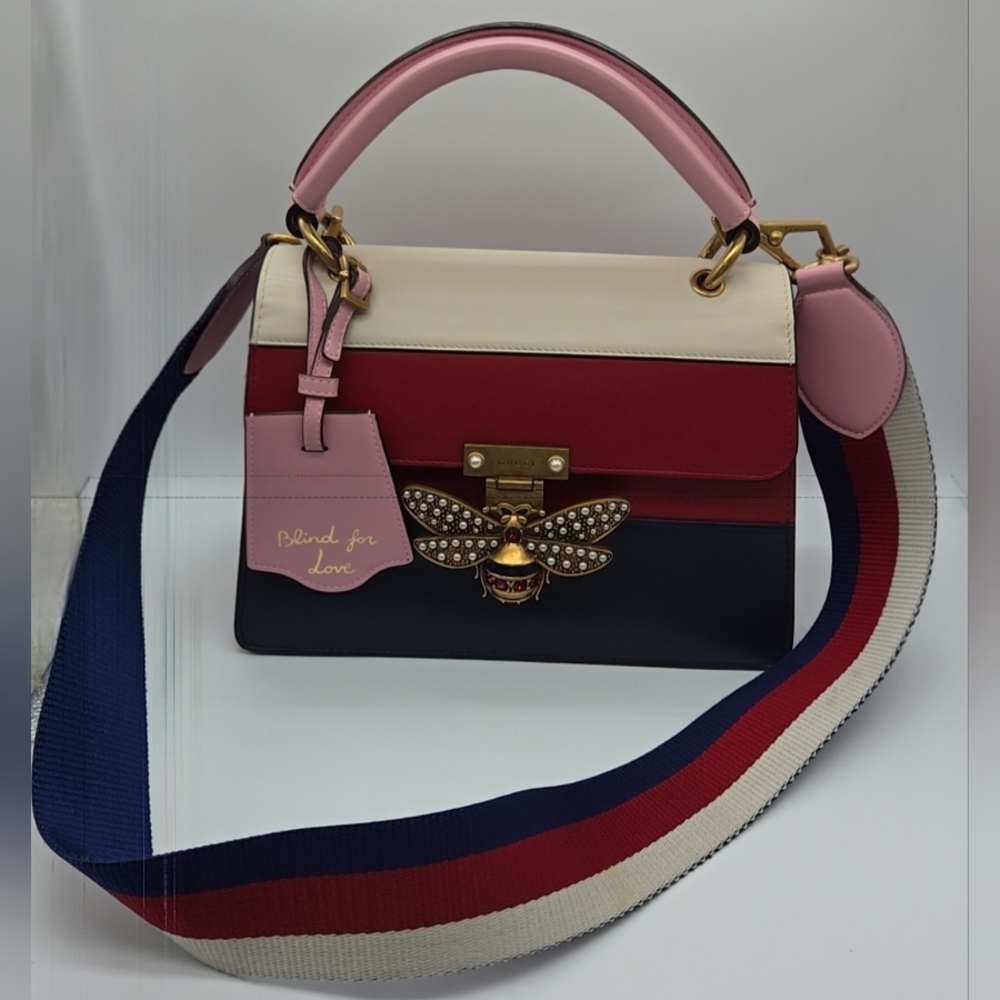 Gucci Queen Margaret Top Handle Pink, Cream, Red, and Blue Shoulder/Crossbdy Bag